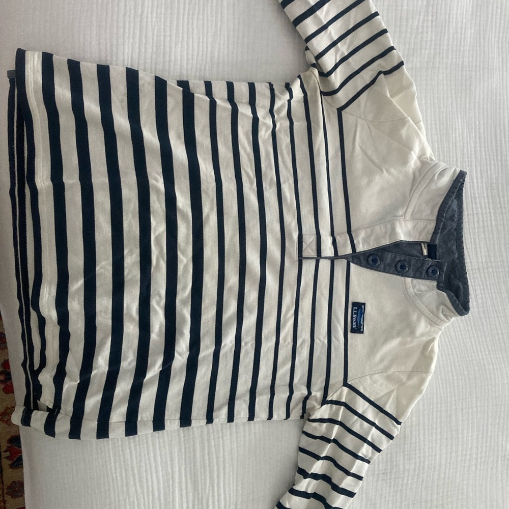 Women’s Navy & White Striped Long-Sleeve Top - LL Bean